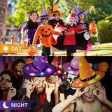Witch Hat with Hook Glowing Halloween Decorations 6PCS Hanging Lighted