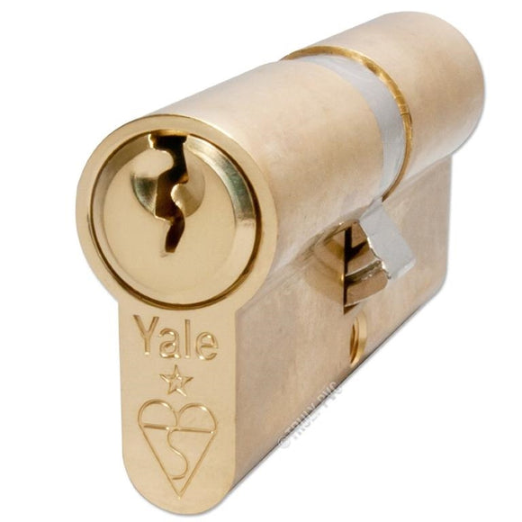 Yale Anti-Bump Euro Cylinder Polished Brass 35/35 (70mm overall) Lock - 3 KEYS