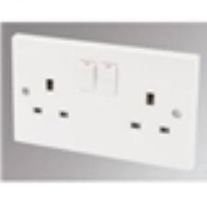 MARBO 13A 2-GANG DP SWITCHED PLUG SOCKET WHITE