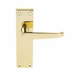 Long Back Victorian Contract Latch Door Handle Pack Brass Effect