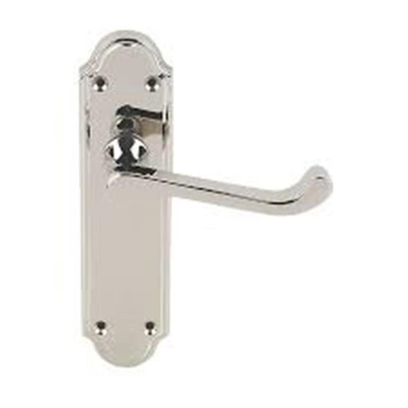 Jedo Sherborne Lever on Backplate Door Handle Pair Polished Nickel