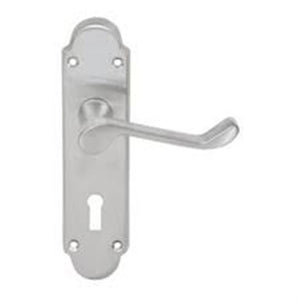 ECLIPSE Chromaxe Lock Door Handle Pair Satin Chrome