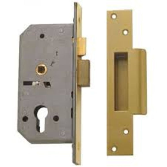 Securefast Euro Cylinder Sashlock Polished Brass 3 (76mm) Backset