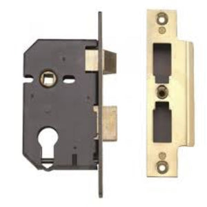 Securefast Euro Cylinder Sashlock Polished Brass 2½ (64mm) Backset