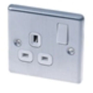 LAP 13A 1-Gang DP Switched Plug Socket Stainless Steel