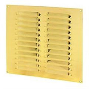 MapVent Square Brass 229mm Louvre Vent