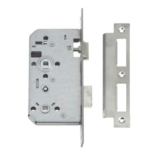 Union 72mm Din Bathroom Mortice Lock Stainless Steel 60 x 24mm