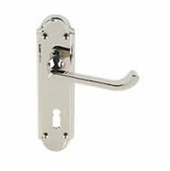 Jedo Sherborne Lever on Backplate Door Handle Pair Satin Nickel