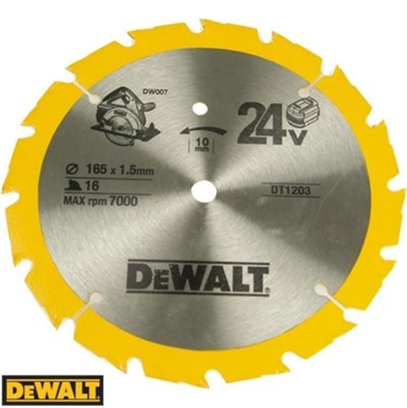 DeWalt Trimsaw Blade 165mm x 10mm Bore x 36 Teeth