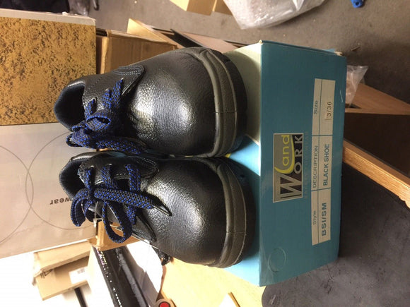 BSI/SM STANDARD BLACK SAFETY SHOE SIZE 3