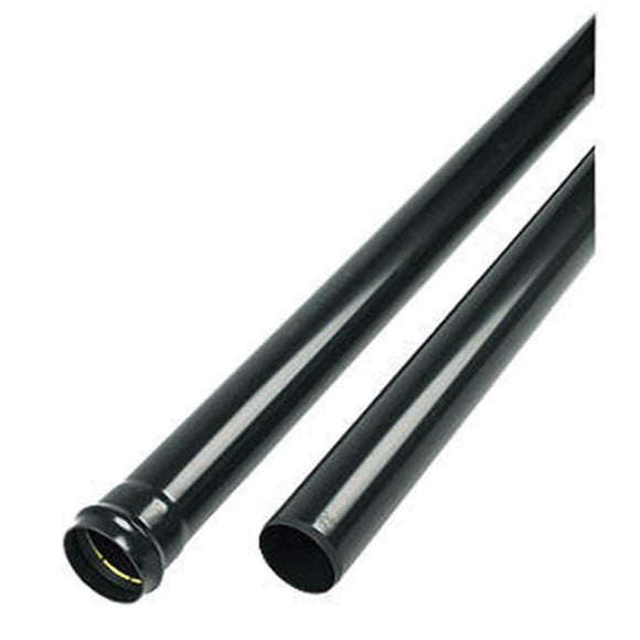 FLOPLAST SP3 SINGLE SOCKET SOIL PIPE BLACK 110MM X 3M 2 PACK