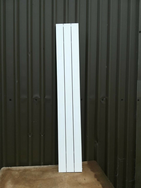 White Vertical Radiator Flat Aluminium Kudox Alulite H: 1800mm x W: 280mm (16)