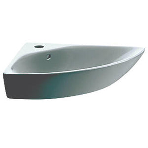 SMOOTH Y ROUND CORNER CLOAKROOM BASIN 1 TAP HOLE 450MM