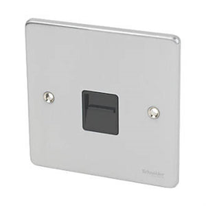 SCHNEIDER ELECTRIC ULTIMATE LOW PROFILE SLAVE TELEPHONE SOCKET BRUSHED CHROME