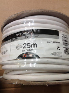 Nexans 3182Y White 2 core Multi-core cable 1.5mm² x 25M