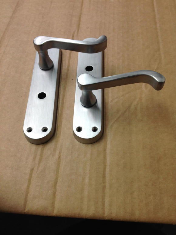 Jedo Lock Door Handle Pair Satin Chrome