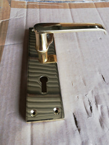 Georgian External Door Handle Pack Polished Brass\\