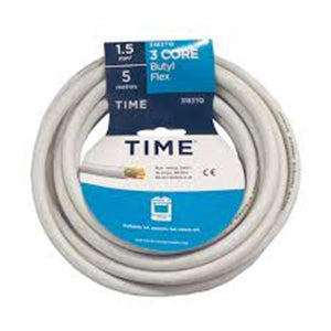 Time Heat- Resistant Flexible Cable 3183TQ 3- Core 1.5mm² x 5m White