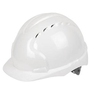 JSP EVO3 COMFORT PLUS ADJUSTABLE SLIP VENTED SAFETY HELMET WHITE