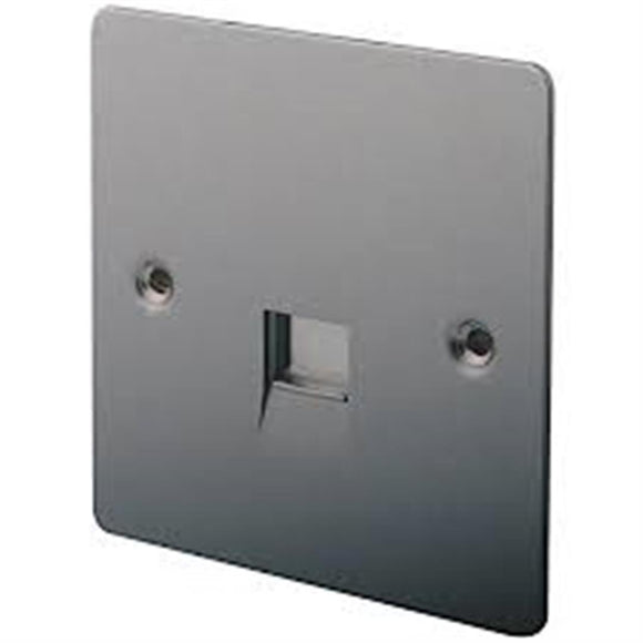 LAP SLAVE TELEPHONE SOCKET BLACK NICKEL