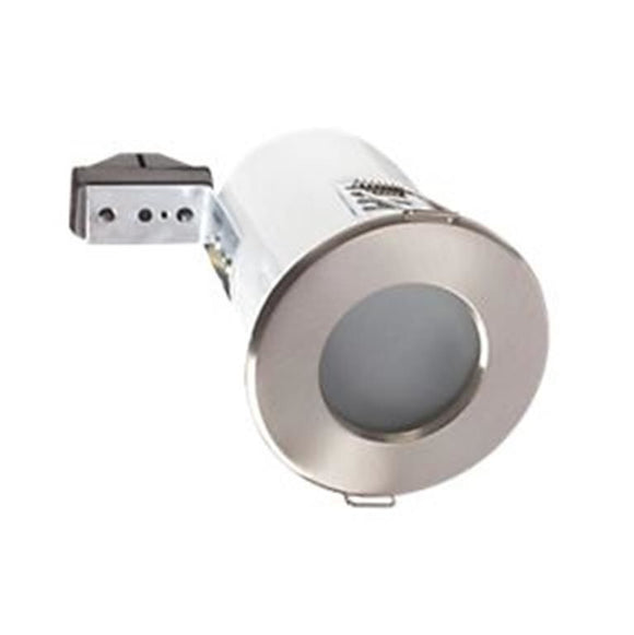 Robus Fixed Round Low Volt Fire Rated Downlight Brushed Chrome 12V