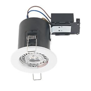 Robus Round Fire Rated Fixed Mains Voltage Downlight White 240V