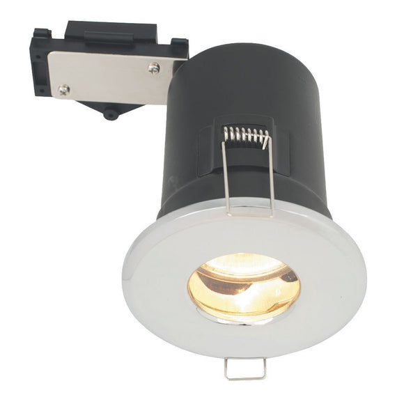 LAP Fixed Round Mains Voltage Fire Rated Downlight Polished Chrome 240V