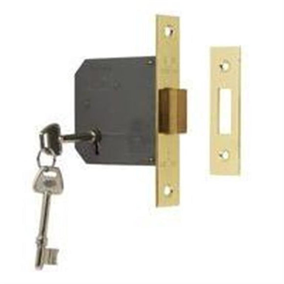 Sterling 3-Lever Mortice Deadlock Brass 3 / 76mm