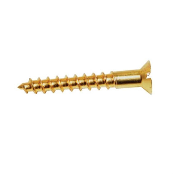 Brass Countersunk Slotted  Woodscrews Brass Size 6 X 1/4 PACK OF 200