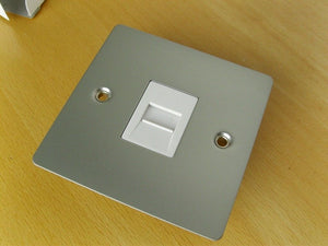 Volex polished Chrome Single SECONDARY Telephone Socket