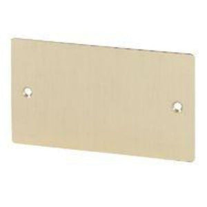 Volex 2G Blank Plate Brushed Brass Flat Plate