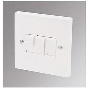 Marbo 3-Gang 2-Way 10AX Light Switch White x 2