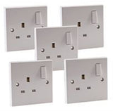 Single 13A Switched Sockets BS1363 Ex-Pro (Pack of 5)