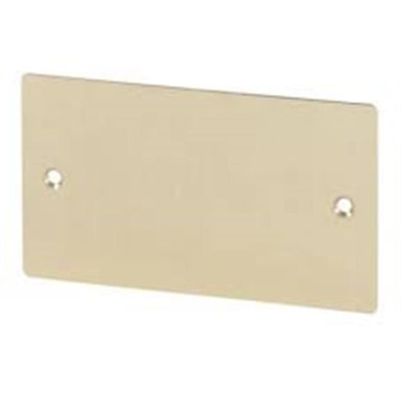 Volex 2-Gang Blank Plate Brushed Brass Flat Plate