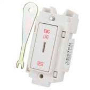 Crabtree 20A DP 1-Way Key Switch Marked Emergency Light Test