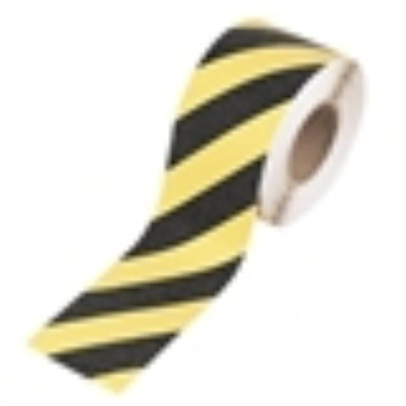 ANTI-SLIP TAPE BLACK / YELLOW 100MM X 18M STEPS SAFTY NONE SLIP