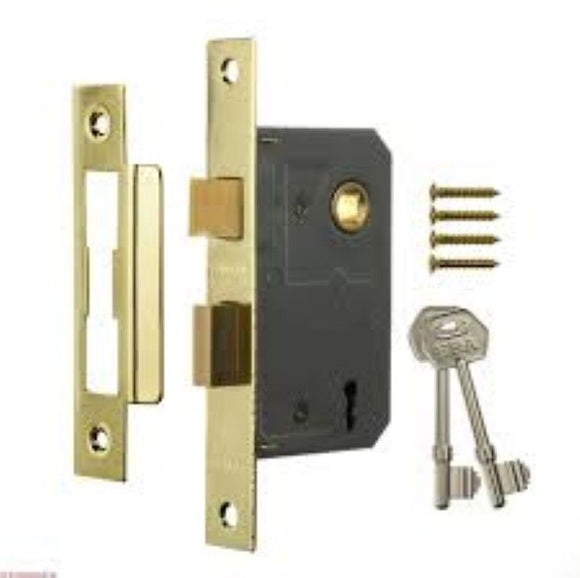 Century 5-Lever Mortice Sashlock Brass Plated 3 / 76mm