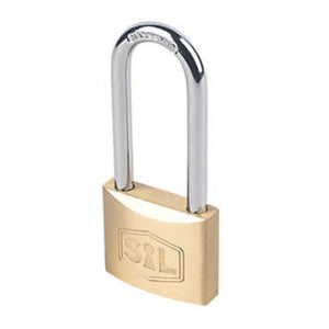 SMITH & LOCKE BRASS LONG SHACKLE PADLOCK 40MM