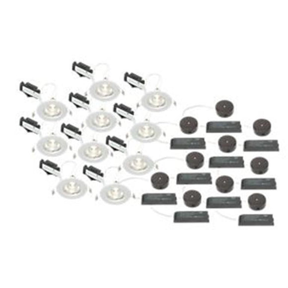 LAP Fixed Low Voltage Downlight Contractor Pack White 12V Pk10