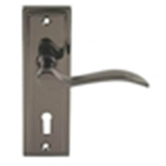 Bordeaux Lever Lock Brushed Nickel (L)158 x (W)47mm. x 2