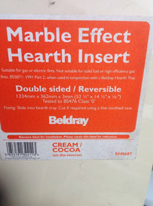 Beldray EH1396BQ Reversible Laminate Fireplace Hearth Insert in Cream /cocoa