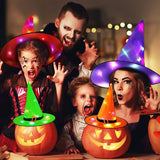 Witch Hat with Hook Glowing Halloween Decorations 6PCS Hanging Lighted