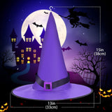 Witch Hat with Hook Glowing Halloween Decorations 6PCS Hanging Lighted