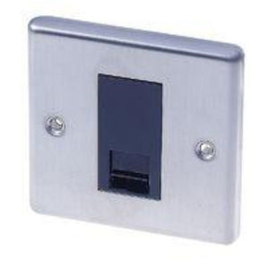 LAP 1 Gang Telephone Master Socket Black Insert