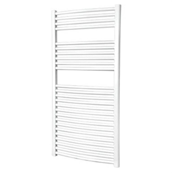 FLOMASTA CURVED LADDER TOWEL RADIATOR WHITE 1200 X 600MM 637W 2174BTU