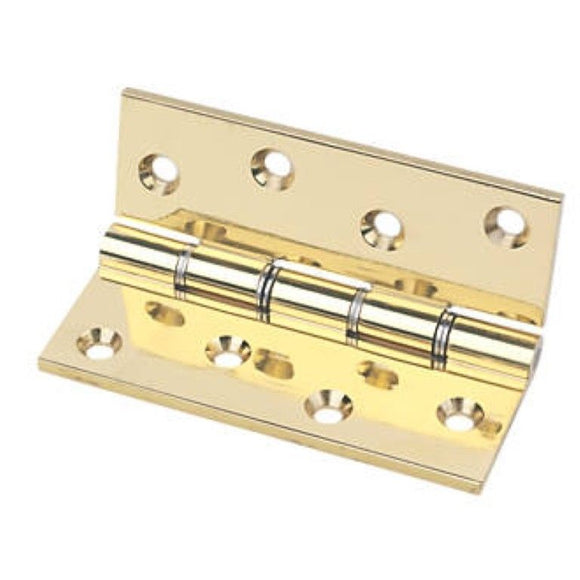 ECLIPSE DOUBLE STEEL WASHERED HINGE GRADE 11 POLISHED BRASS 76 X 102MM