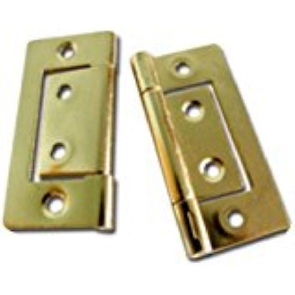 Flush Door Hinges Cupboard Wardrobe Cabinet Louvre Doors Brass 2 Pack