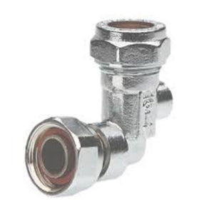 Conex Service Valve Angled chrome 15mm x ½ X 2 valves