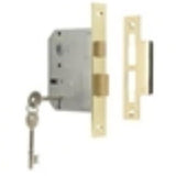 STERLING 3-LEVER MORTICE SASHLOCK BRASS PLATED 3 INCH