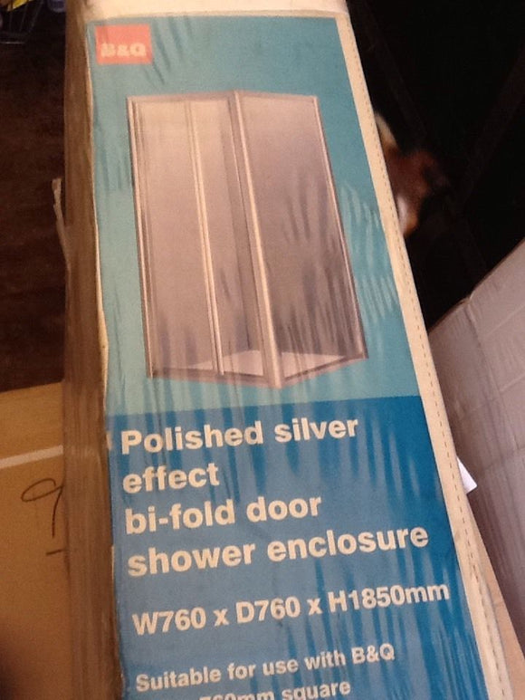 B&Q Polished Effect Bi-fold Shower Enclosure 760 X 760mm QSKA1104